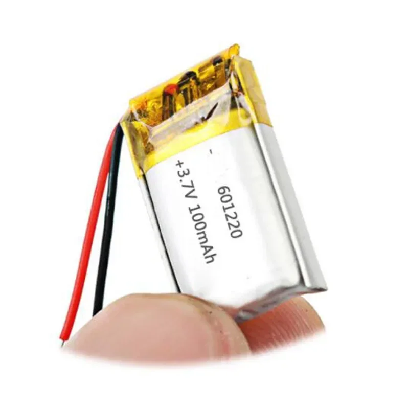 เซลล์แบตเตอรี่ลิเธียมลิเธียมไอออนแบบชาร์จไฟได้601220 061220ลิเธียม Li-ion 3.7V 100mAh เหมาะสำหรับ601221 061221โมเดลของเล่นแบตเตอรี่พาวเวอร์แบงค์