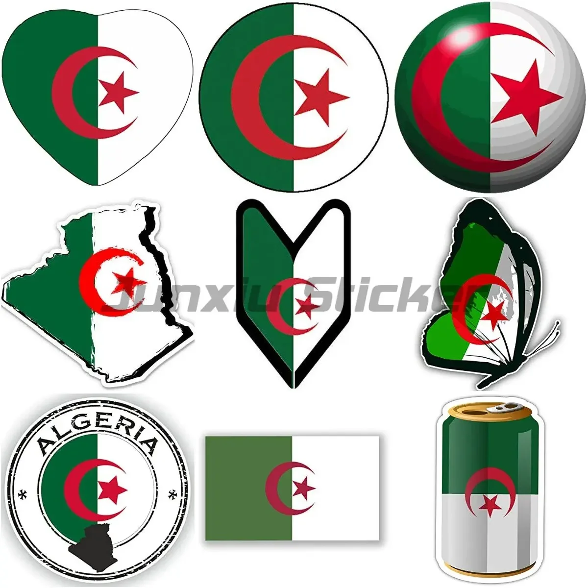 

Creative Algeria Africa National Flag Country Code Car Sticker Decal Automobile Motorcycles Laptop Trunk Decorate Accessories