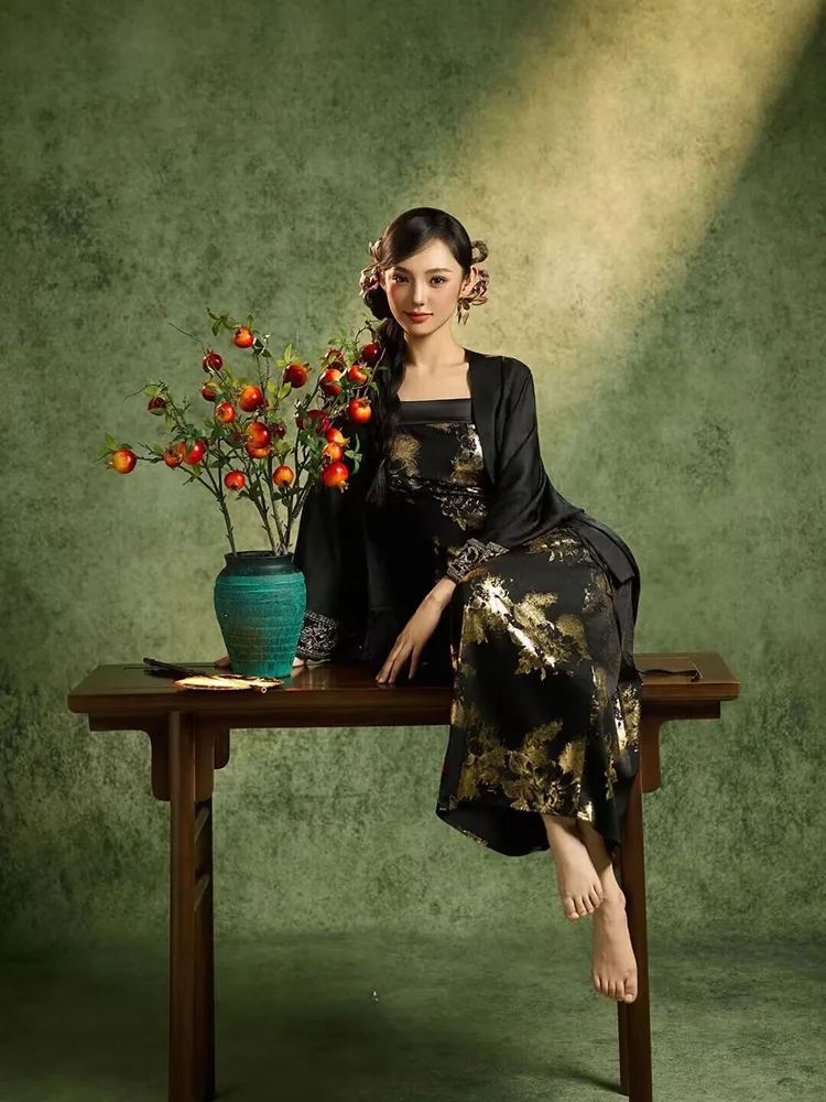 

2026 New Vintage Chinese Style High Fashion Studio Theme Photography Art Clothing Cool Sensation Personalized Retro Costume