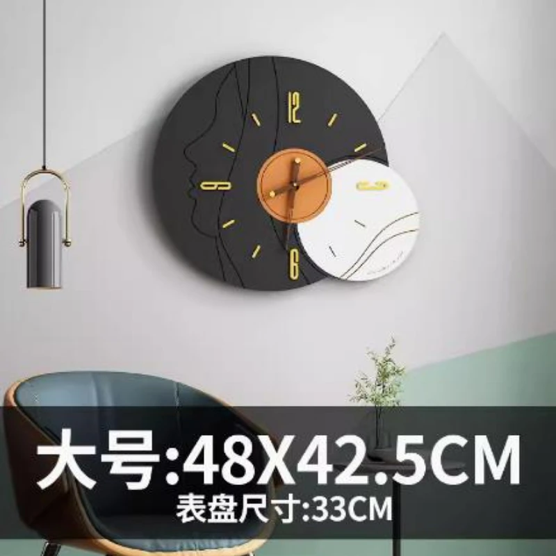 ساعة حائط خشبية من لوح MDF - تصميم ملصق الأرقام، ساعة DIY لغرفة المراهقين - ديكور داخلي للمنزل باللون الرمادي، Horloge AZ #5