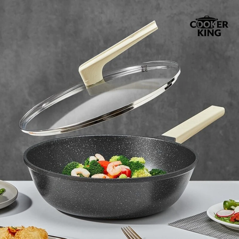 

COOKER KING 30 см сковорода с антипригарным покрытием Maifan камень цвет алюминиевый сплав легкая сковорода универсальная плита бытовая жарка