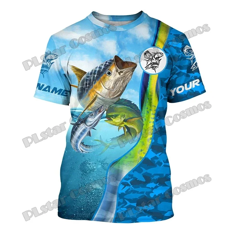 Mahi-Mahi, Wahoo, Tuna Fishing Customize Name 3D Printed Men's Fashion t shirt Summer Unisex Casual short sleeve T-shirt TX311