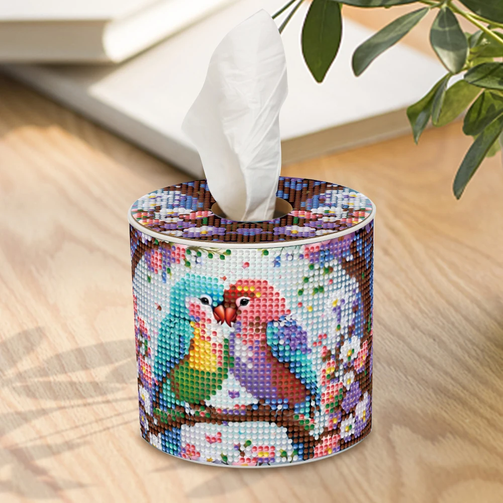 Lovebird DIY Diamond Painting Handmade Tissue Holder Rhinestones Tissue Box