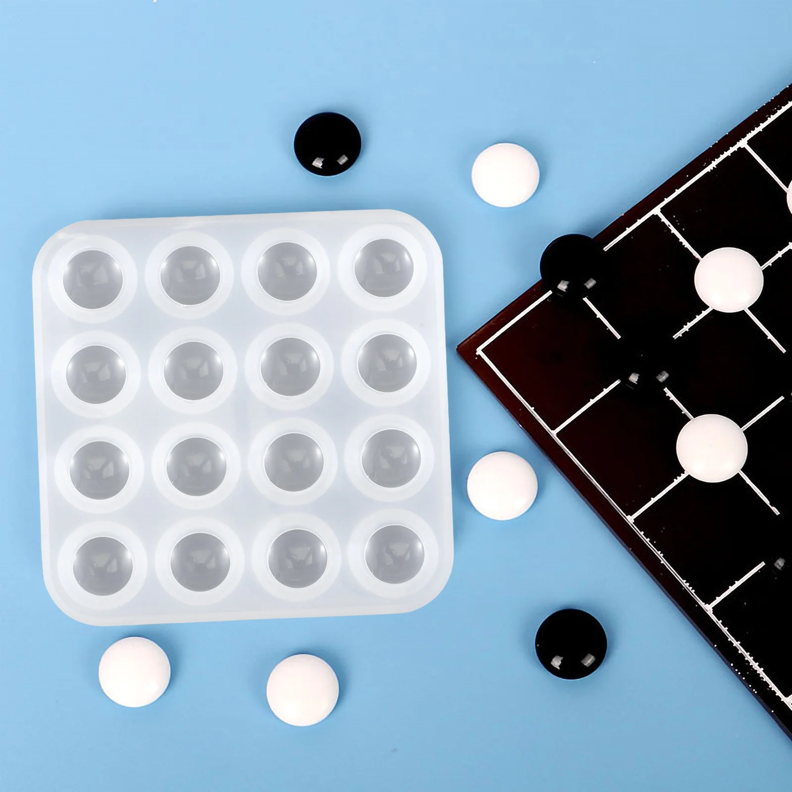Puzzle DIY Backgammon Silikonform Runde Form Formen Silikagel Schwarz Brettspiel Go