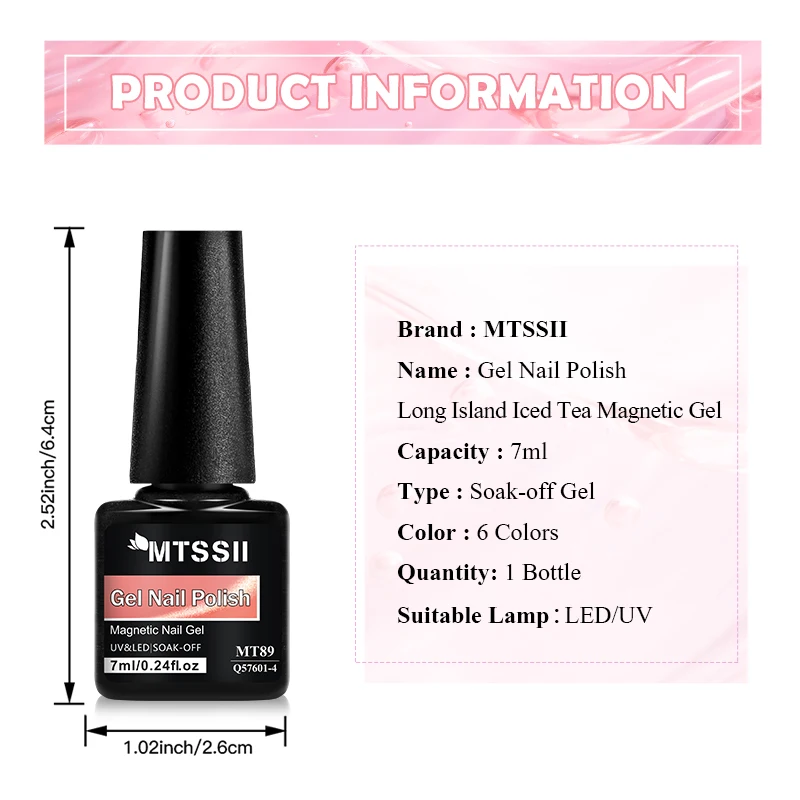 7 ml Long Island Ice Tea Crystal Cat Magnetischer Gel-Nagellack, Gelee-Glasperlen, semi-permanent, Soak Off UV-Gel-Lack