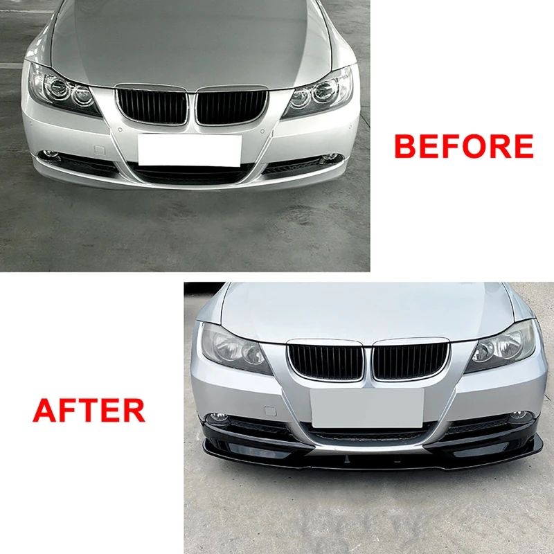 Car Front Bumper Lip Spoiler Splitter Canard Diffuser for BMW 3 Series E90 E91 318i 325i 330i 2005 2006 2007 2008 LCI Tuning - view 2