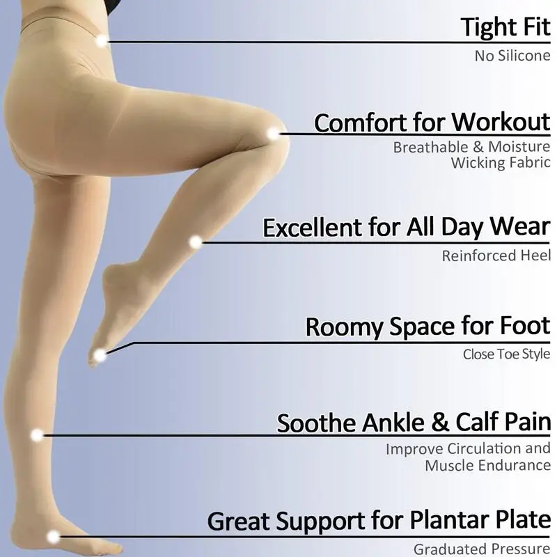 23-32mmHg Medical Compression Pantyhose Stockings for Varicose Veins Footless Thighs Pantyhose Sleeve S-XXL