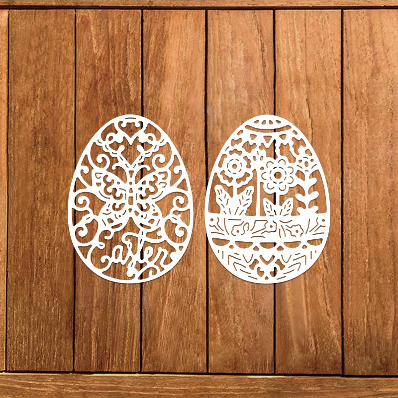 2pcs/set hollow easter eggs with butterfly cutting dies cut die for diy scrapbooking paper cards making craft 2022 diecuts