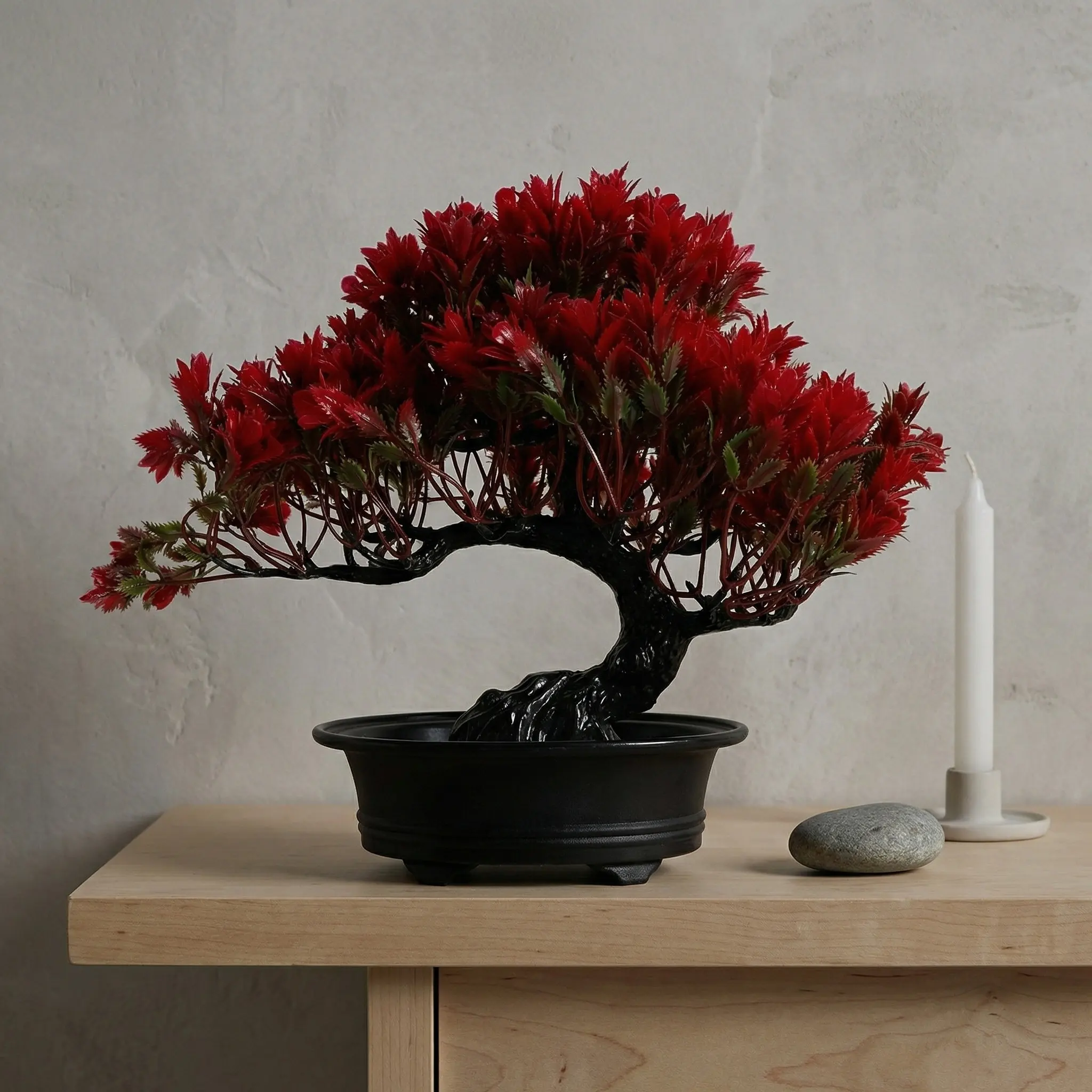 Image of 2 Stück Künstliche Kiefer-Bonsai-Pflanzen im Topf, Simulierte Zen-Garten-Dekoration, Realistische Kunstbäume für Tisch und Schreibtisch