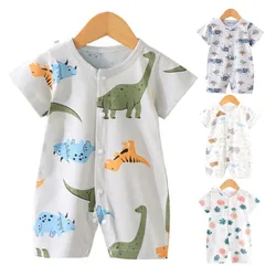 Cotton Romper Summer Cartoon Clothes Kids Baby Toddler Short Sleeved Climb Clothes Jumpsuit Infant Costume Newborn Bodysuits New