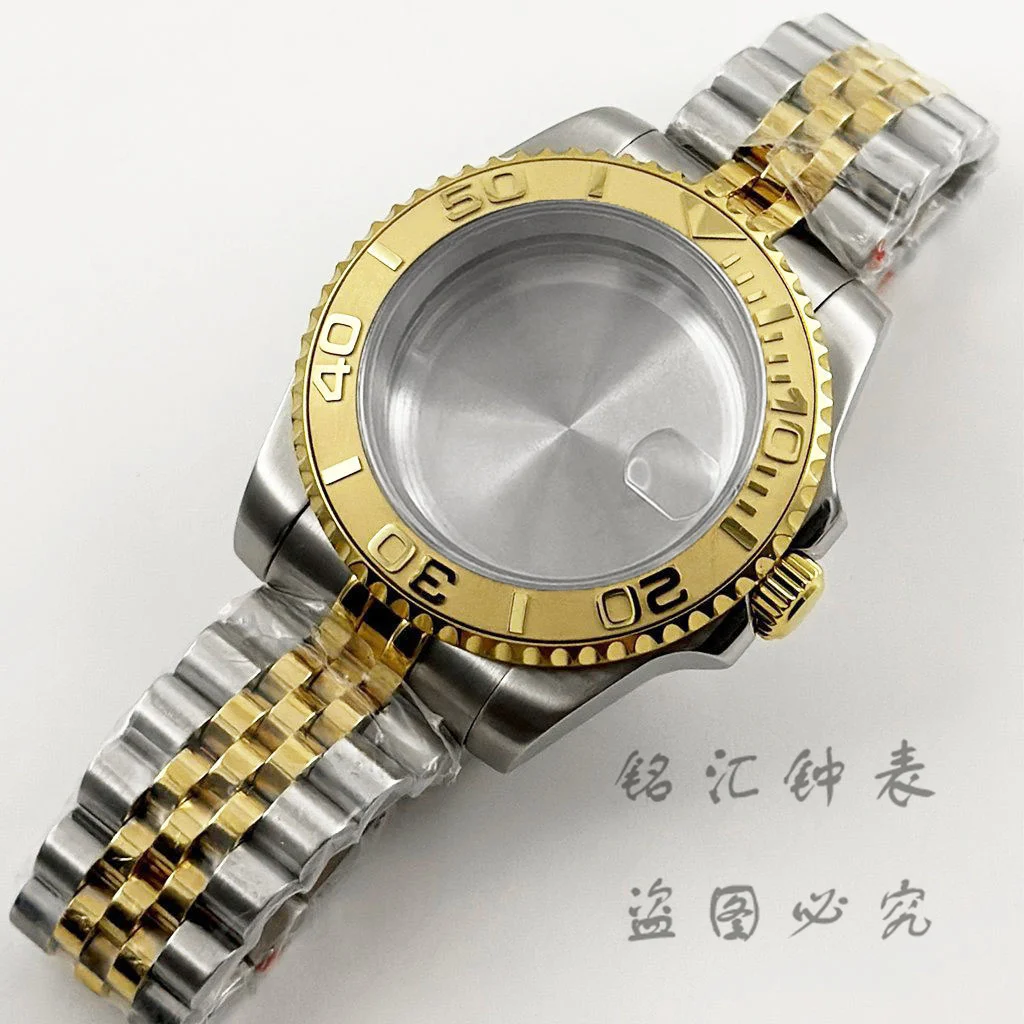 

40MM Diver Waterproof Sapphire Crystal Watch Case Gold Ceramic Bezel For ​NH34 NH35 NH36 NH38 NH70 NH72 ETA2824 PT5000 Movement