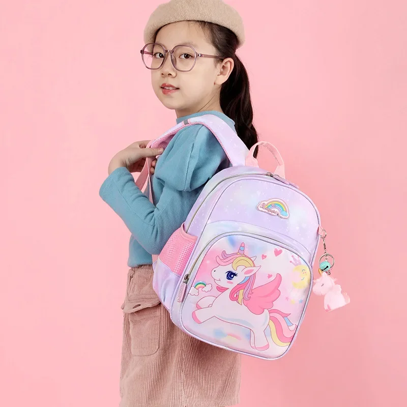 Unicorn pembe kız çocuk okul çantası bebek kız anaokulu sırt çantası okul çocuklar için küçük sırt çantası Mochila Escolar