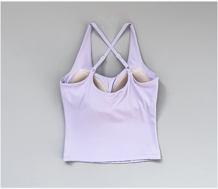 Neuer schmal geschnittener Schultergurt, hängender Nackengurt, schöner Rücken-Sporttop, Damen-Einteiler-Fixier-Yoga-Top, Fitness-BH – Detail 9
