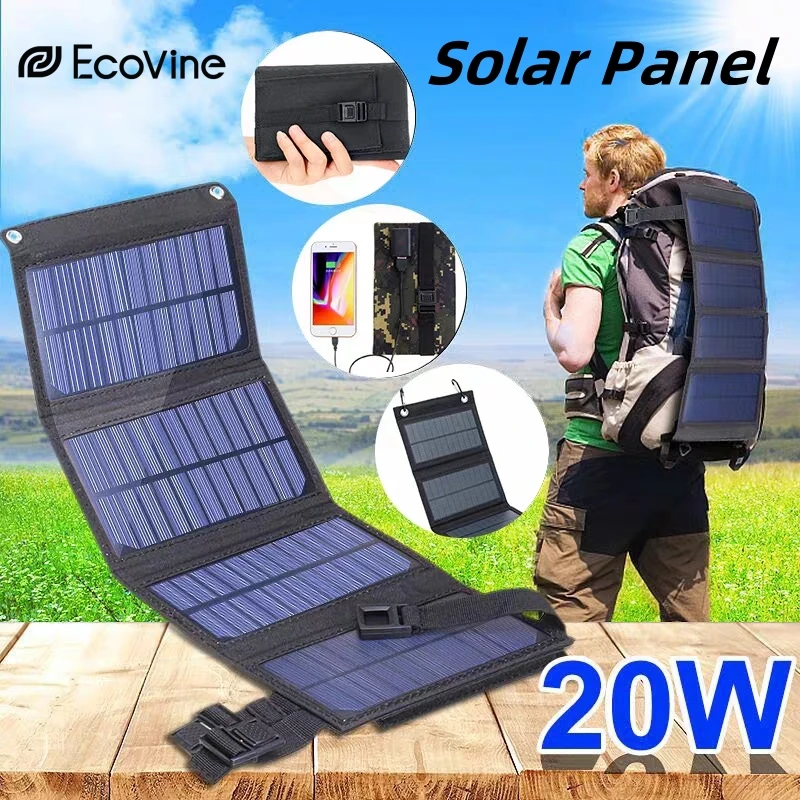 Panneau solaire portable 5V USB Type-C, kit pliable flexible, système léger pour téléphones, voitures, camping, randonnée, banques d'alimentation