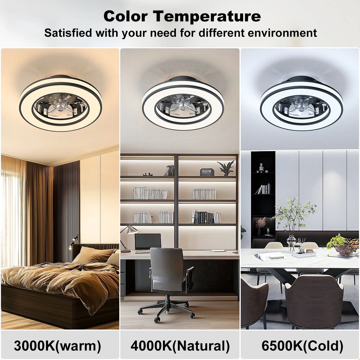 16 Inch LED Ceiling Fan Light with Remote Control  Infinite Dimming 6 Levels of Wind Speed ​​Living Room Bedroom Chandelier Fan