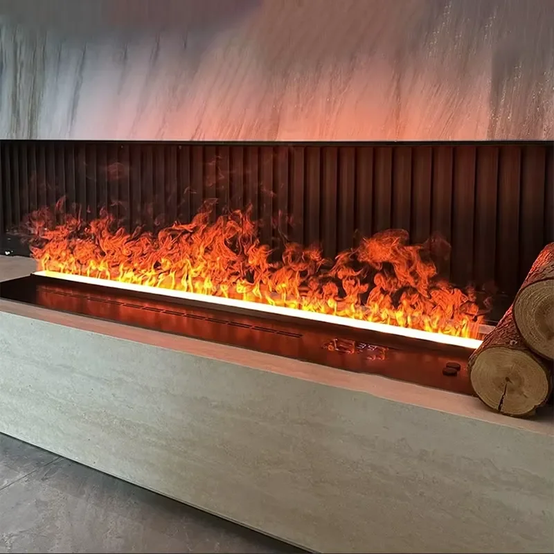 For Modern U-BG Electric Fireplace 3D Steam Effect Steel Insert Ethanol Fireplaces 2-Year Warranty Indoor Hotels Villas