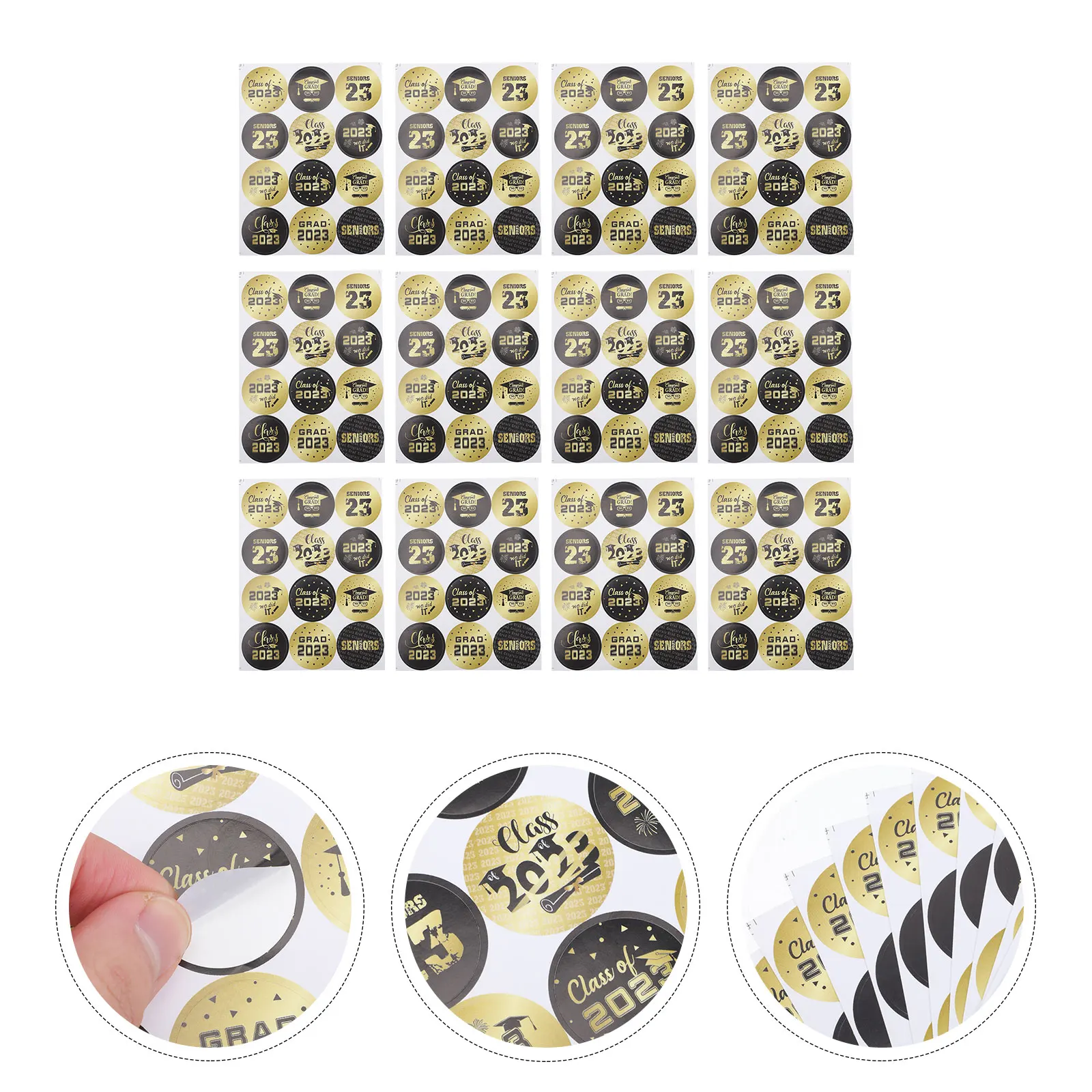 

20pcs Graduation Stickers Grad Themed Self-Adhesive Decorative Sealing Stickers For Scrapbooking Envelopes Gift Bags Cards Boxes