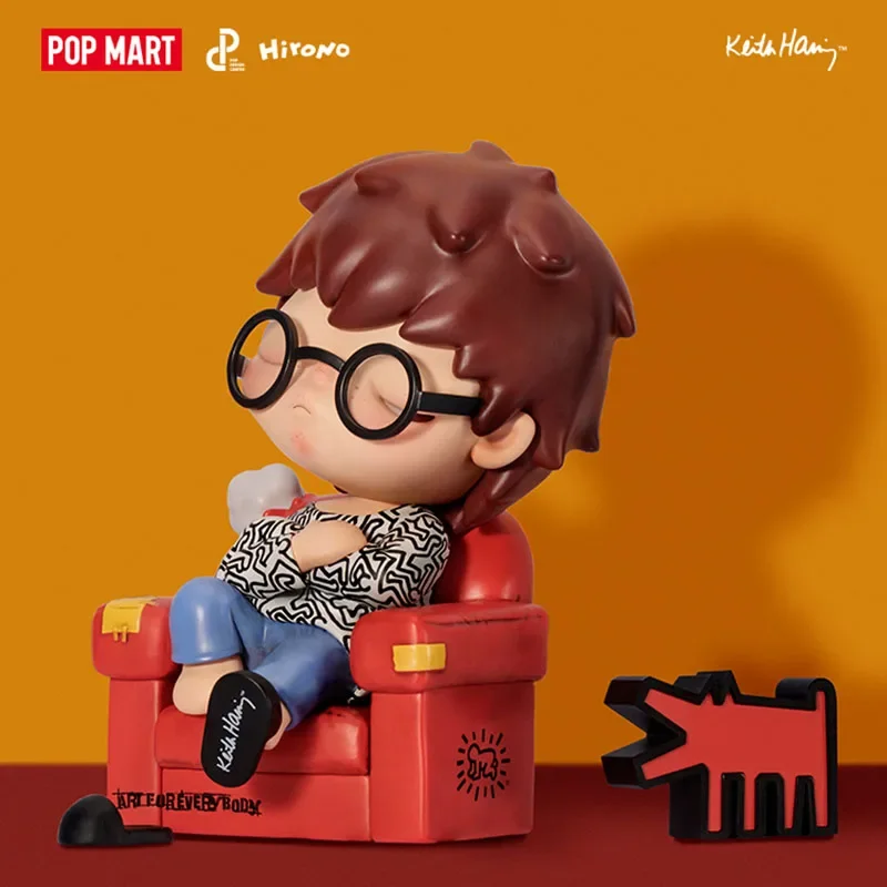 

POP MART Hirono X Keith Haring Series слепая коробка аниме фигурка Guess Bag орнамент фигурки куклы модель