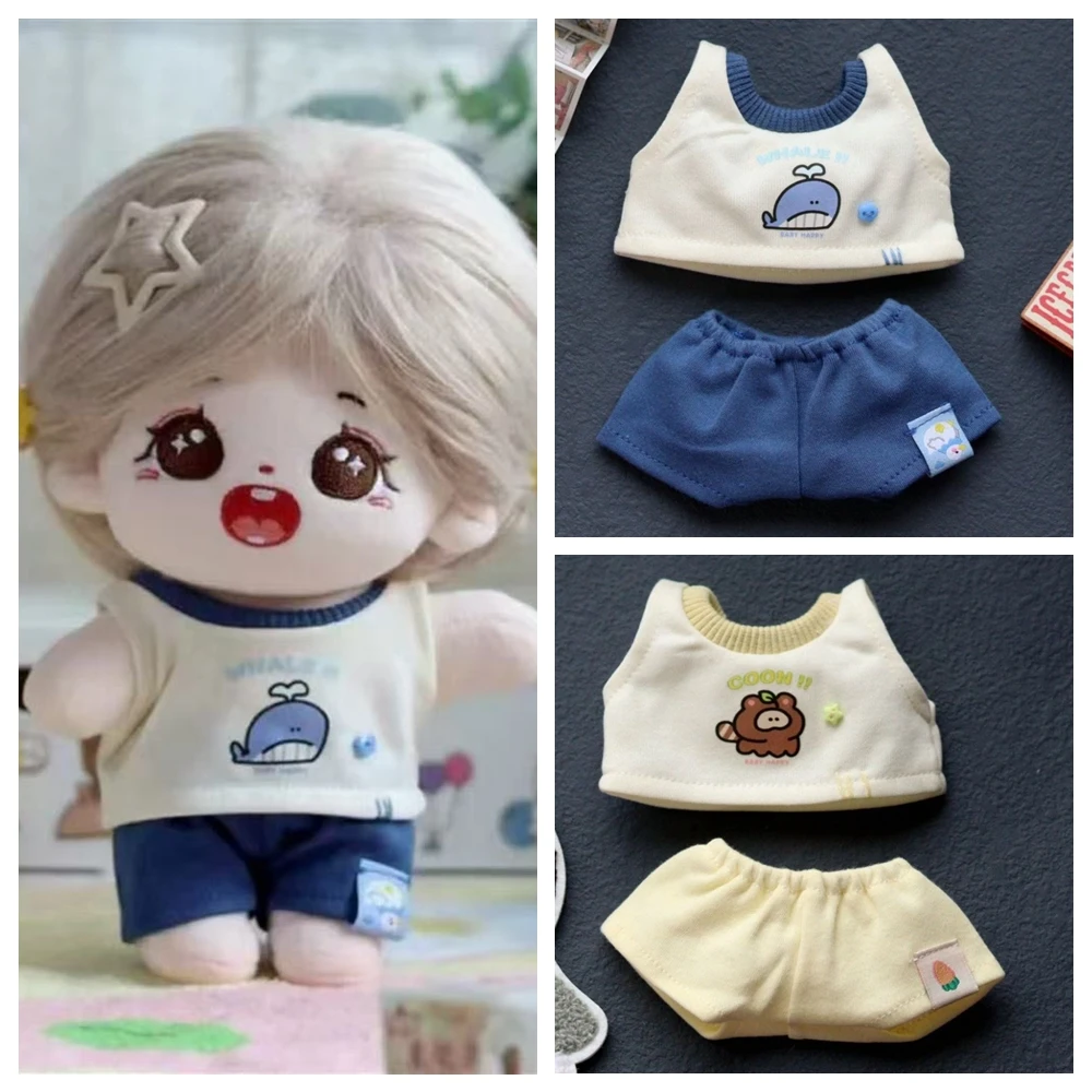 

10/20cm Doll Clothes Multicolor Doll Accessories Whale Bear Doll T-shirt Short Pant Suit Changing Dress Game Photo Props