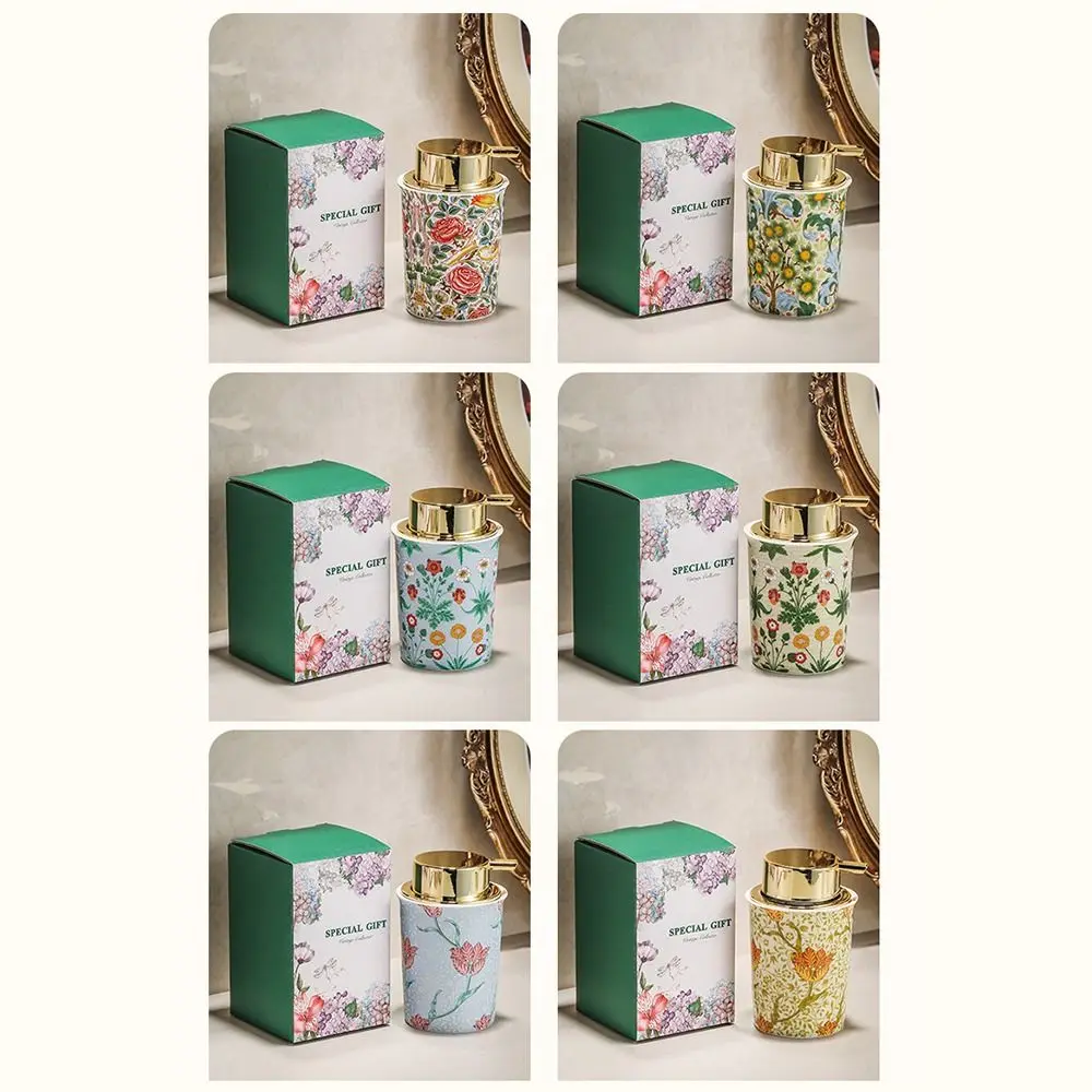 Floraler Dekorativer Keramik-Schaumseifenspender Luxuriöse Vintage-Flüssigseifenflasche Elegante 250ml Handseifenpumpflasche – Detail 9