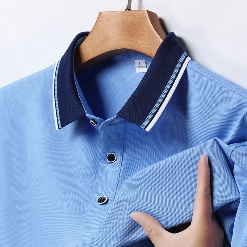 2025 جديد رجال الأعمال عادية قميص بأكمام قصيرة بلون قميص بولو عصري تنفس مريح متعدد الاستخدامات