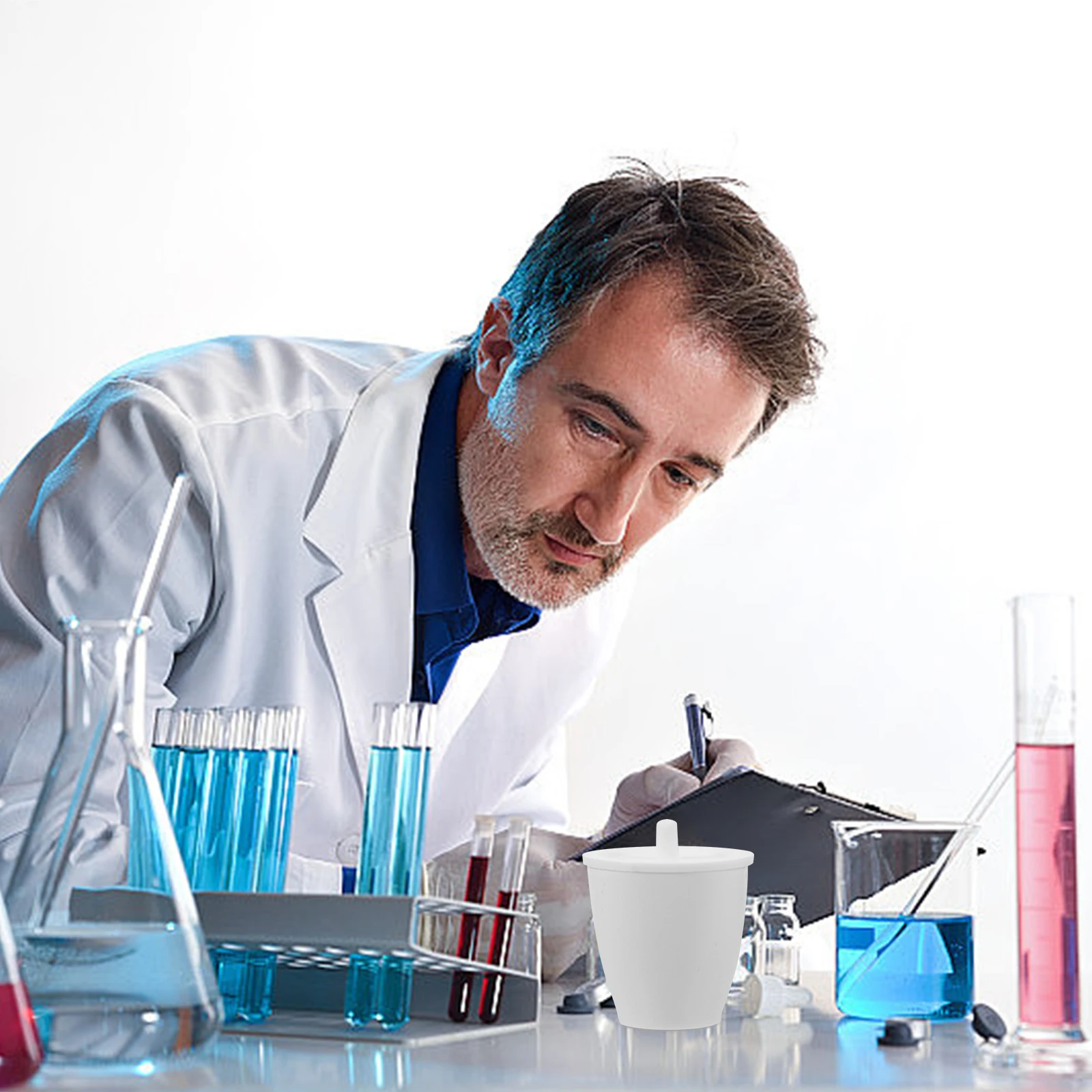

Crucible for Laboratory Research with Lid Porcelain Cup Measurement Melting Cylinder
