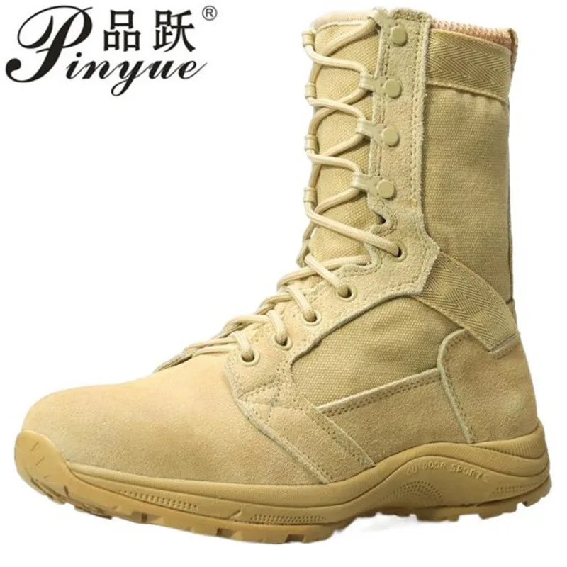 

Новые брендовые кожаные мужские тактические армейские ботинки, мужские уличные походные ботинки для пустыни, дышащие мужские ботильоны 38-45