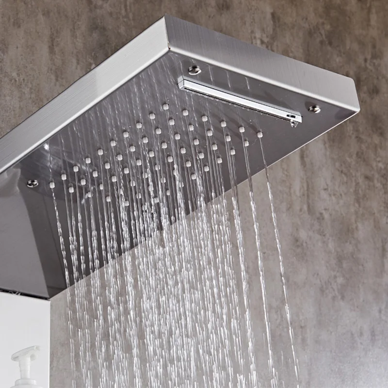 Hot Sale Shower Panel Waterfall Rain Wall Mounted Shower Faucet Set SPA Massage Jet Bathroom Column Mixer Tap Tower System