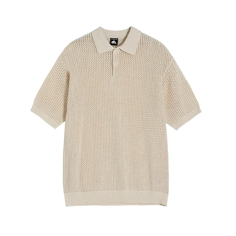 LIBIELIY Knitted Polo Shirts Men's Summer New Fashion Turn-down Collar Short Sleeve Sigle-breasted Solid Color Casual Trendy T-s