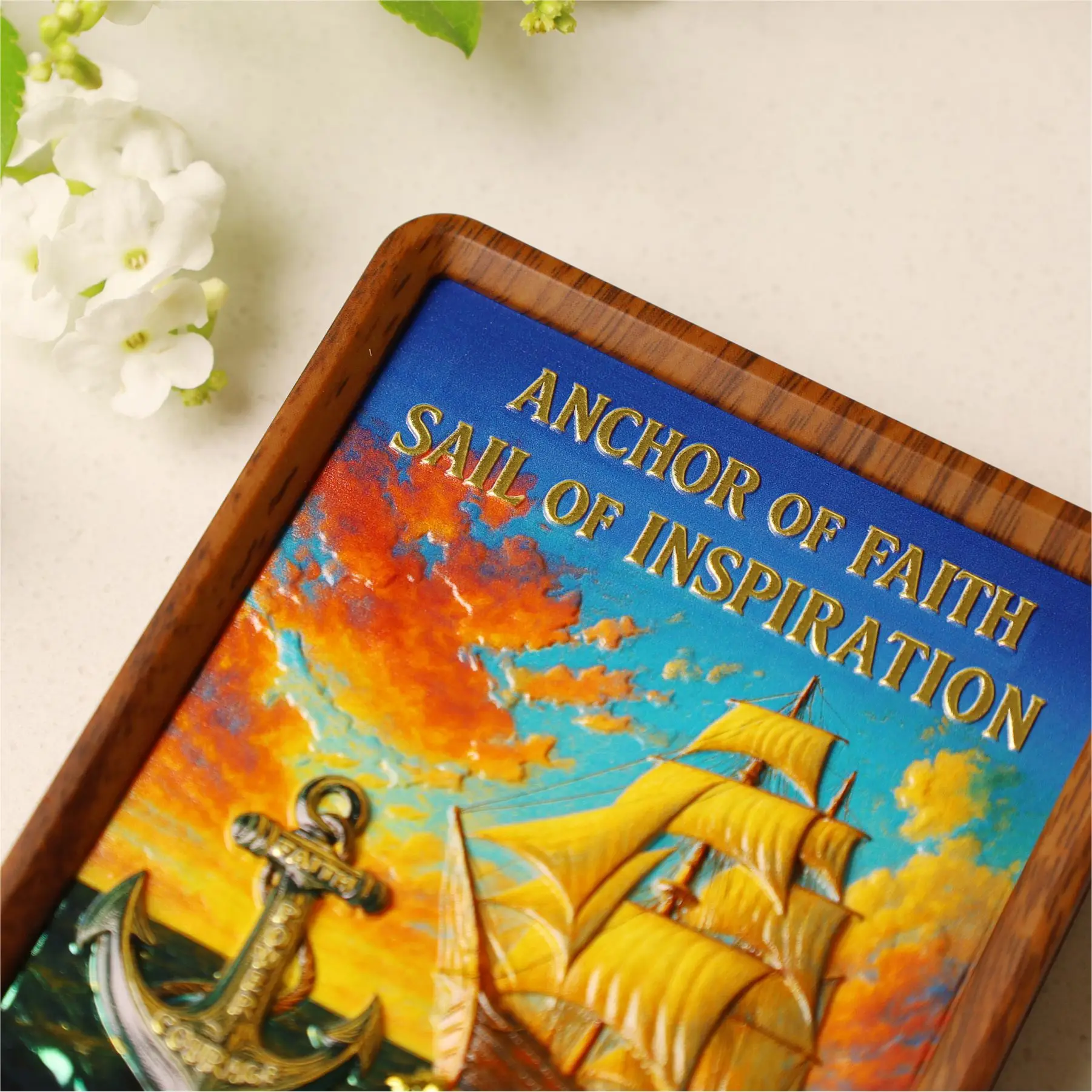 Anchor of Faith Handicrafts Ornaments Sailboats Alloy Sail of Inspiration Gold and Silver Souvenirs Badges