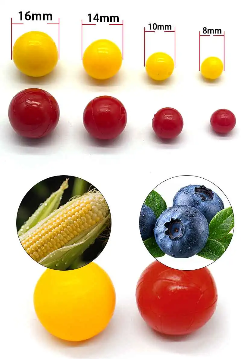 TAKEDO 8-16MM Schwimmende TPR Pop-Ups Boilies Mais-Heidelbeer-Geschmack Karpfenangelköder Hookbait Karpfenangelbälle – Detail 2