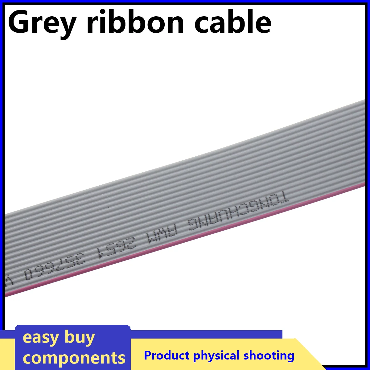 5Meter 1.27mm spacing 8P 10P 12P 14P 16P 20P 26P 30P 40P Grey flat cable FC-8 10 16 28AWG The wire,For IDC FC 2.54MM connector