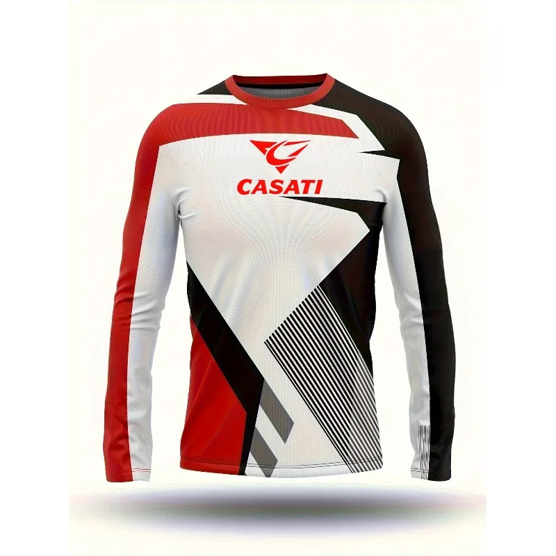 

Off Road Motorcycles, Mountain Bikes, Fashionable Men's 3D Printed T-shirts, Sports Breathable Fast Drying Long Sleeves