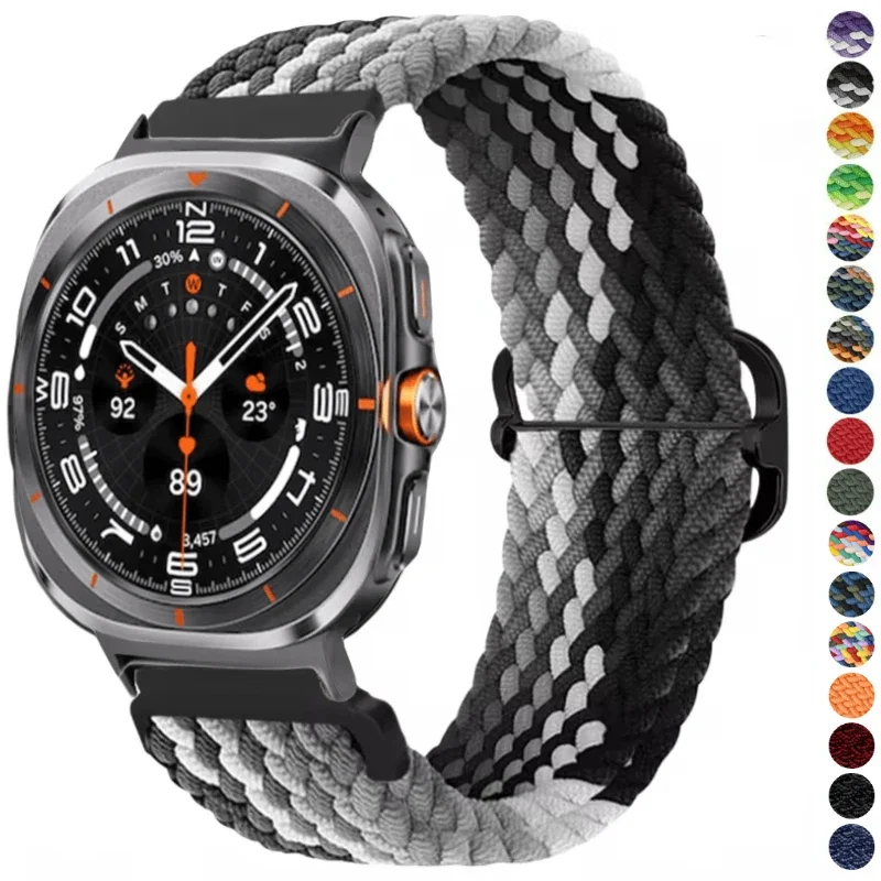 

Ремешок для Samsung Galaxy Watch 7 Ultra 47 мм, аксессуары, ремешок для часов, плетеный нейлоновый спортивный браслет, Correa Galaxy Watch Ultra Strap
