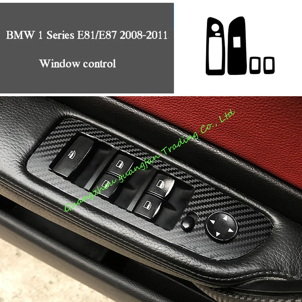 For BMW 1 Series E81 E87 Interior Central Control instrument Panel Handle Carbon Fiber Sticker Decals Car styling Accessorie