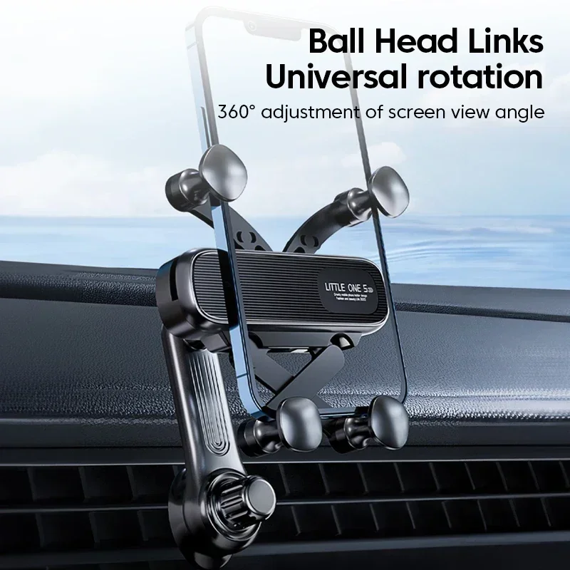 2025 New 360° Rotation Gravity Car Phone Holder Air Vent Clip Navigation Stand Telescopic Air Outlet Phone Support for 4.7-7 inc