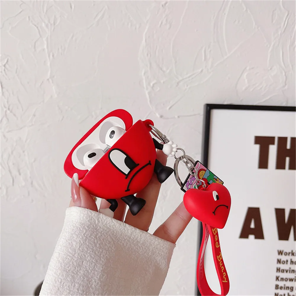 ثلاثية الأبعاد الكرتون أون فيرانو سين تي باد الأرنب Airpods برو 2 الحال بالنسبة Airpods 3 برو 1 2 سماعة لاسلكية تعمل بالبلوتوث سماعة غطاء وقائي قلادة