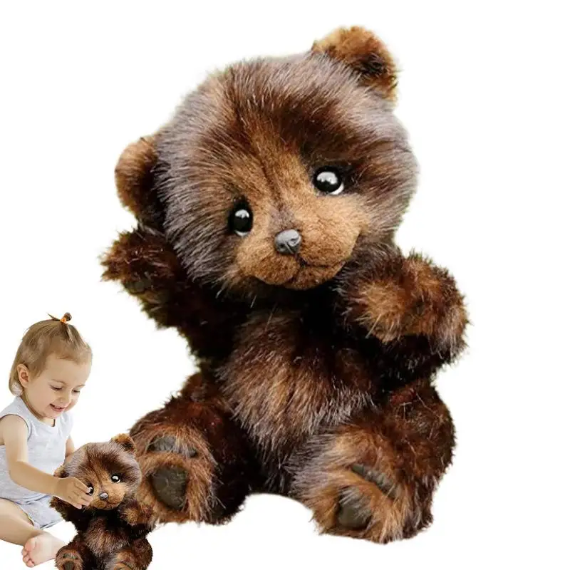 Bear Plush Simulated Plushies Brown Bear Stuffed Toy 11inch Cute Brown Bear Stuffed Animals Stuffed Bear Realistic Toy Plush For