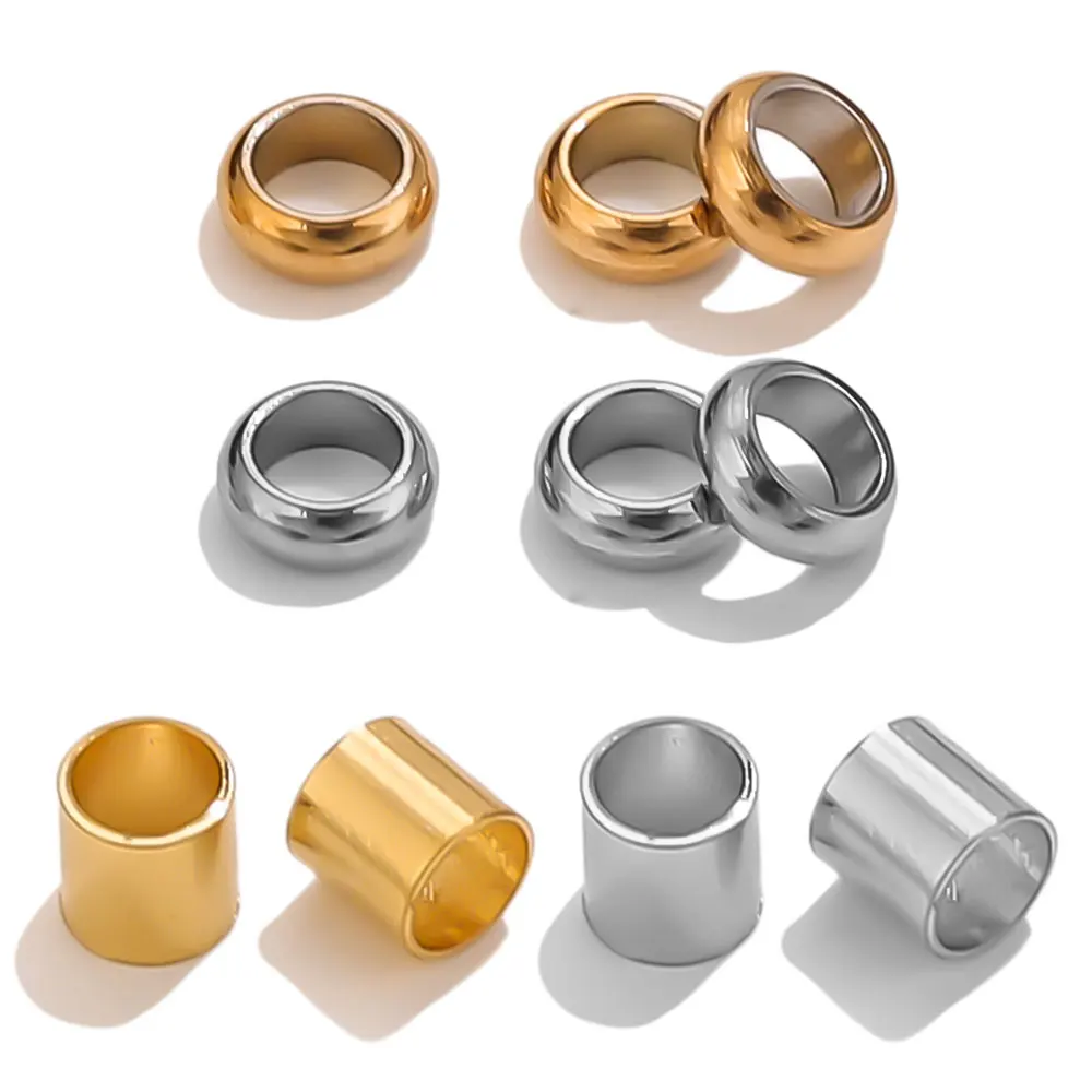 100/200pcs Gold Stainless Steel Tube Crimp End Beads Clip Foldover Stopper Spacer Bead for DIY Necklace Bracelet Jewelry Making