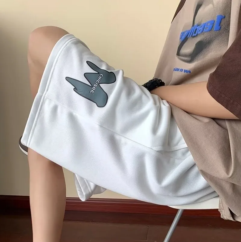 Oversized Shorts Men Deformed Letter M Shorts Fashion Brand High Street Loose Couple Five-point Shorts Basketball Short Pants