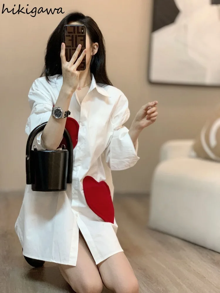 Oversized Blouses Women\'s Clothing 2024 Blusas Mujer De Moda Long Sleeve Fashion Casual White Shirt Print Korean Blouse Tops