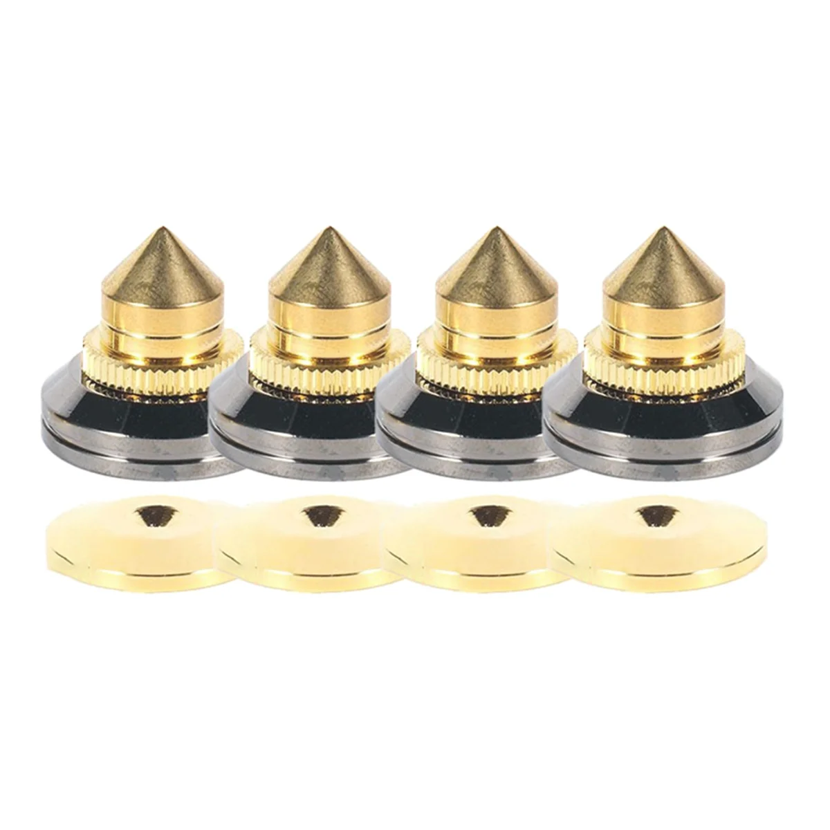 A07I 4 PCS 28x25mm Speakers Stand Feet Foot Pad Pure Copper Loudspeaker Box Spikes Cone Floor Foot Nail Silver