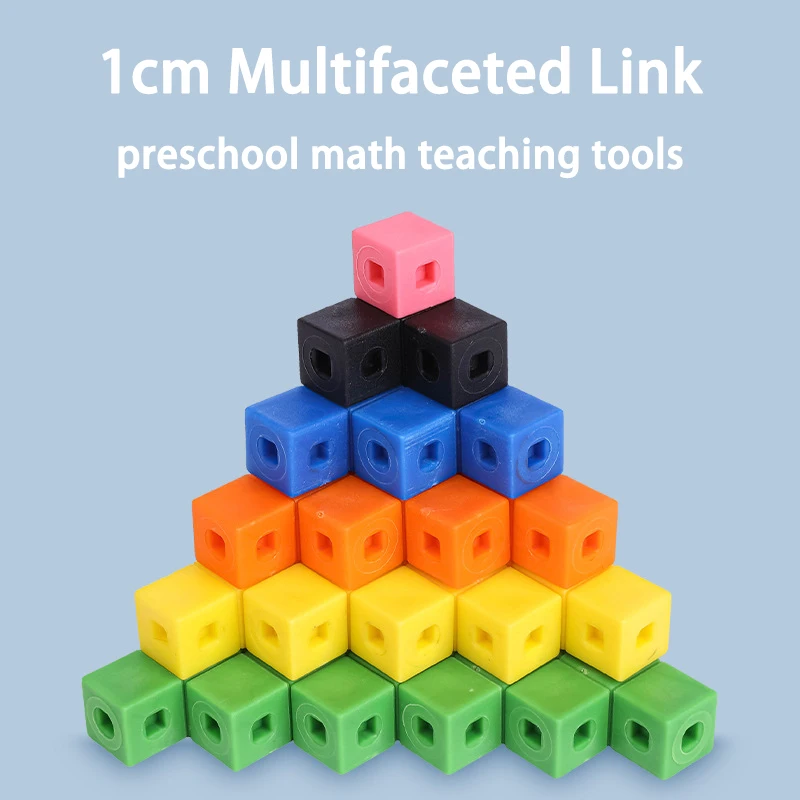 Lot De 100 Cubes Mathématiques – 10 Couleurs – Plastique Souple – Connectables – Apprentissage Et Créativité – Dès 3 Ans