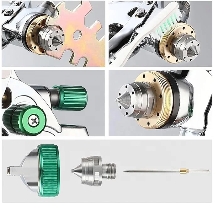 بندقية رذاذ عدة 600 مللي 1.4 مللي متر 1.7 مللي متر 2.0 مللي متر البخاخة عدة الصلب فوهة الجاذبية الهوائية الطلاء بندقية رش مجموعات أدوات إصلاح السيارات #3