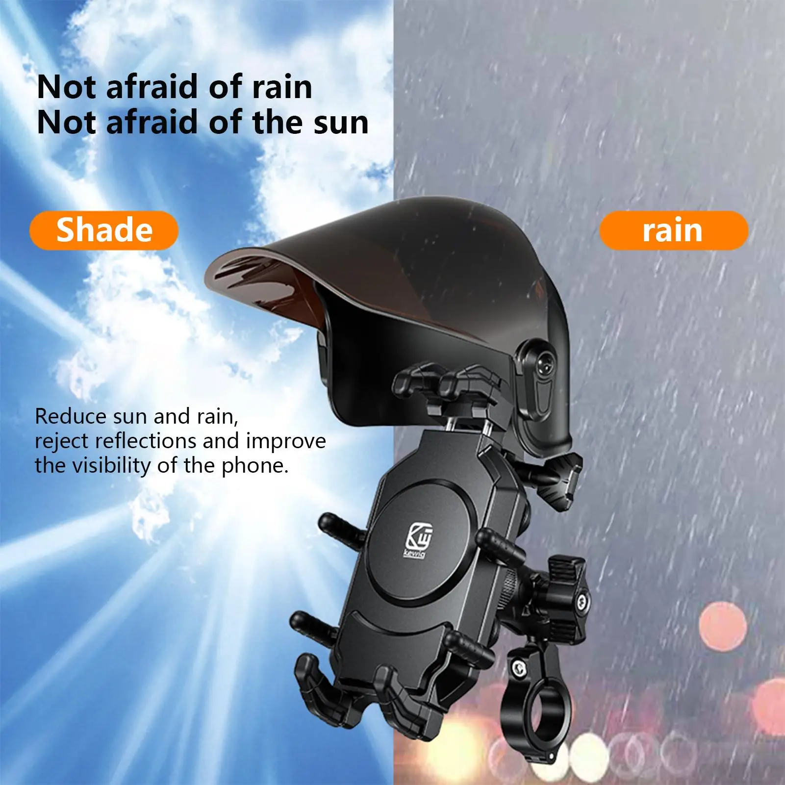 Cycling Phone Holder Sunshade Phone Top Mount Sunshade for Motorcycle Cycling Keeps out Rain Increase Cycling Safety Phone ﻿ view 4