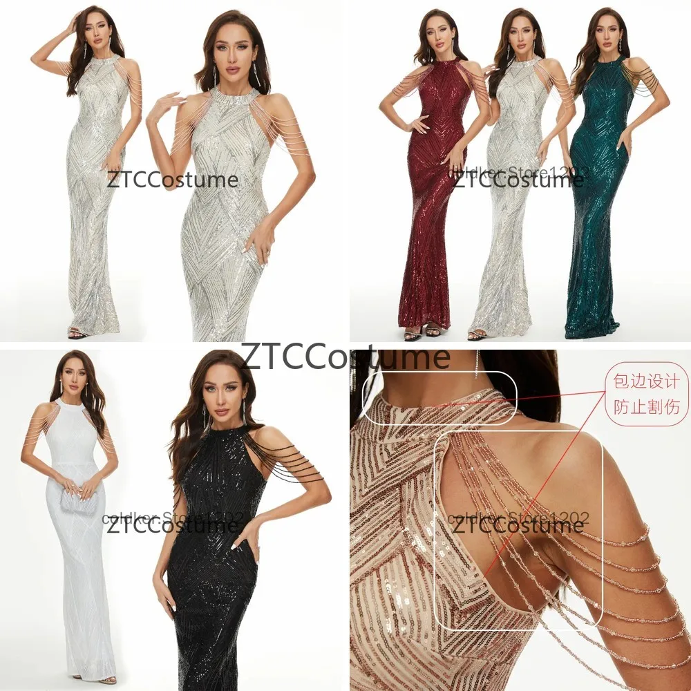 

Cosplay Mermaid Evening Dress Long Silver Bridesmaid Gown Robe De Soiree Vestidos De Fiesta Elegant Wedding Party Dress