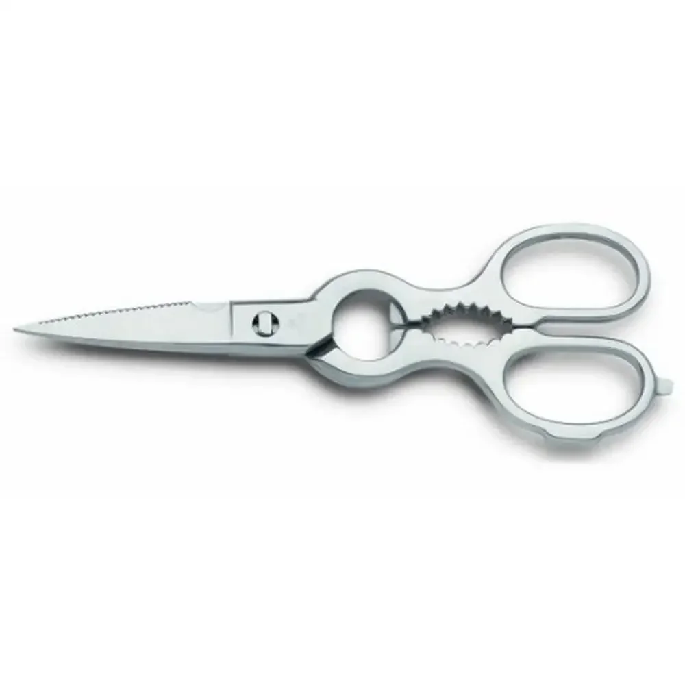 

Стальные кухонные ножницы с открывалкой для бутылок и функциями отверток Зажим для банок Костный карман Легко чистится Серебро 6x3