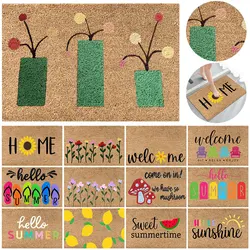 Hello Door Mat Absorbent Welcome Door Mat Non Slip Front Door Mat 40x60cm Low Profile Doormat for Bathroom Entryway
