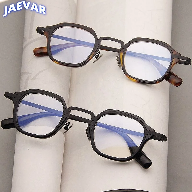 Retro Sheet Metal Splicing Eyeglass Frame Large Face Box Men's And Women's Quality Optical Prescription Eyeglass Frame V3