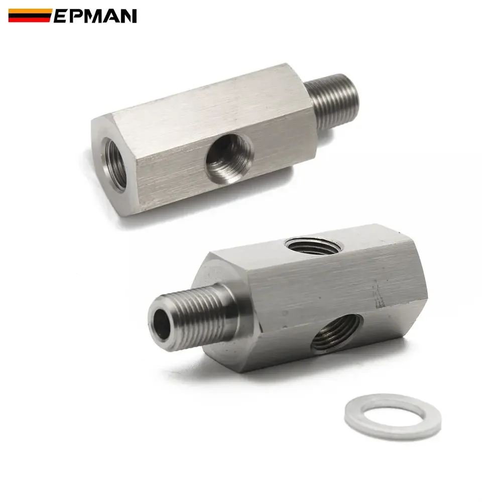 

EPMAN 1/8 дюйма NPT и 1/8 дюйма BSPT и M10 Тройники для датчиков давления масла Турбонаддув Манометр линии подачи Нержавеющая сталь CGQ200
